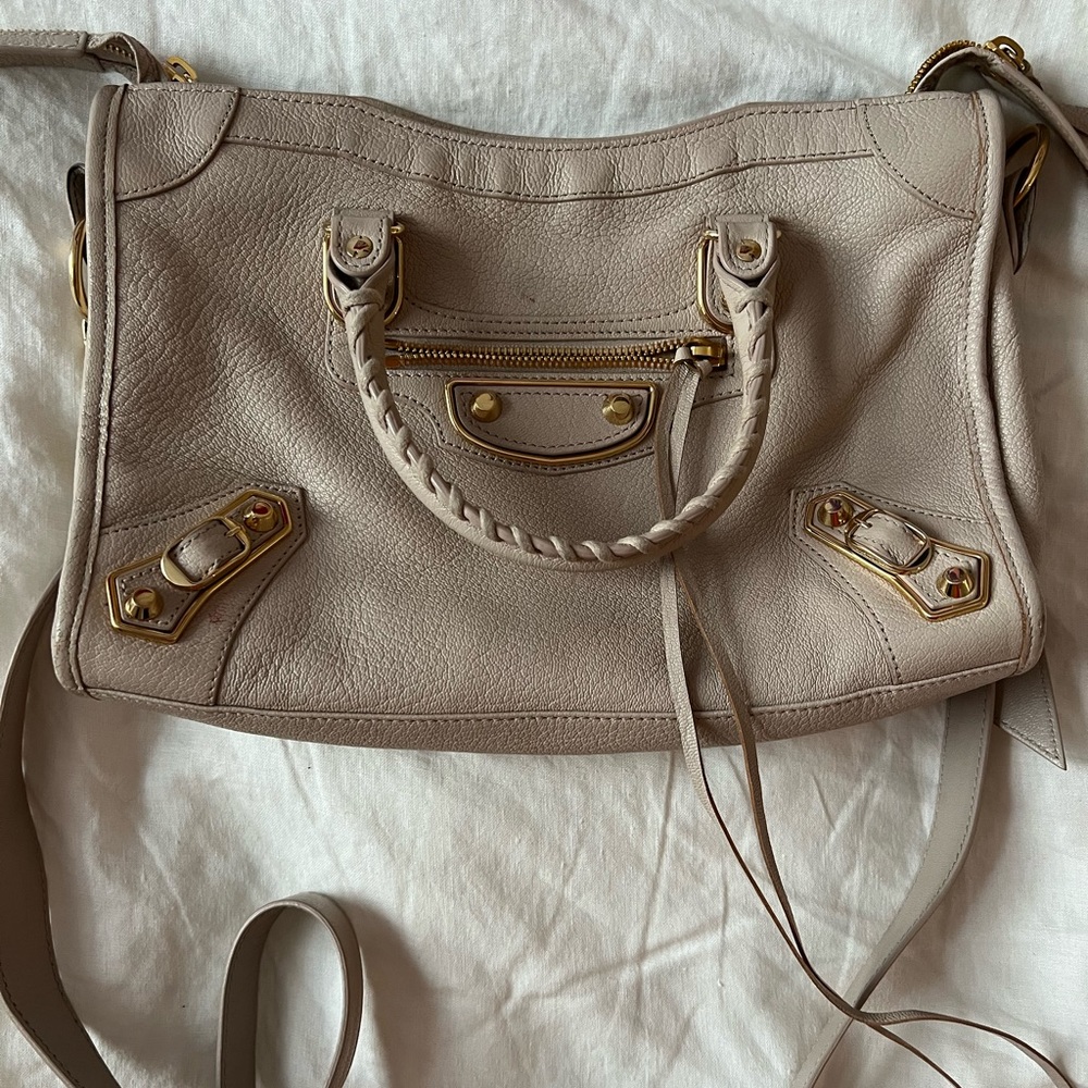 BALENCIAGA motocross metallic edge city bag